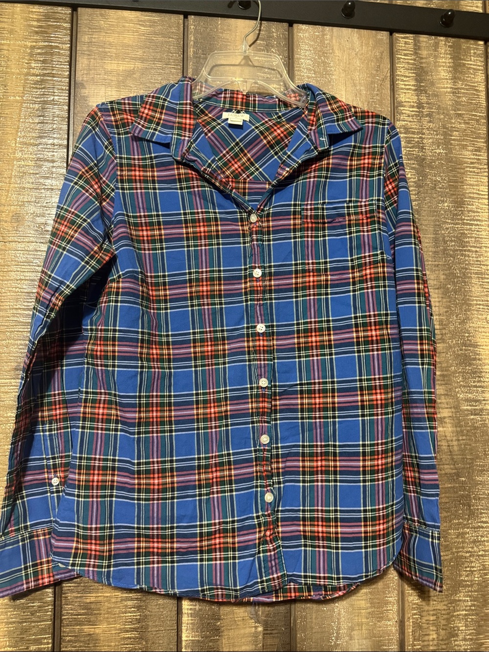 J. Crew plaid long sleeve button down shirt